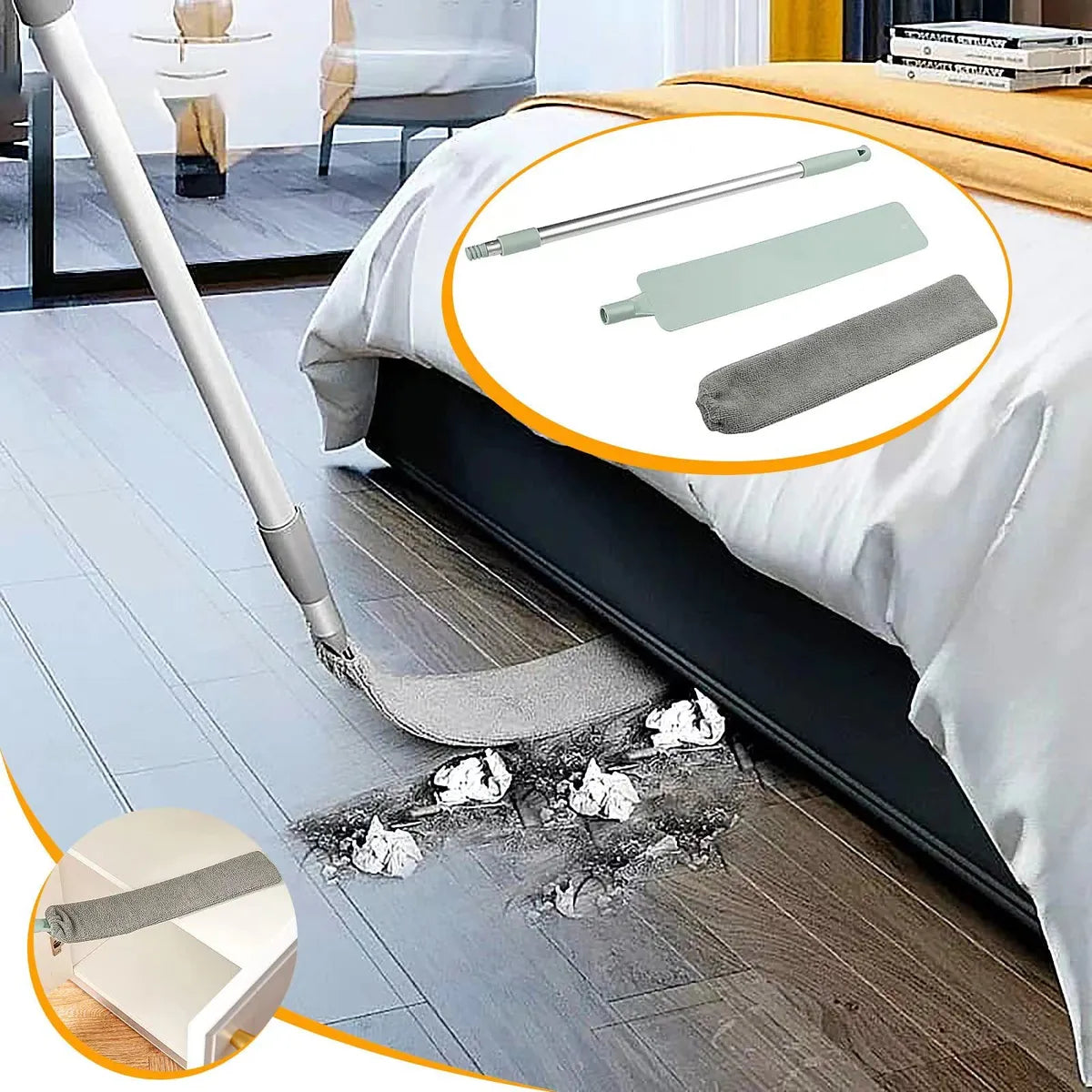 ARTCLEAN® plumero telescópico para polvo con paño DUST-PROOF™ de microfibra.