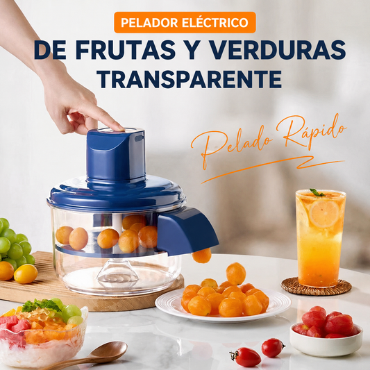 ✨¡50 % DE DESCUENTO! 🍇🧄 Pelador Eléctrico Transparente de Frutas y Verduras + eBook de regalo 🎁