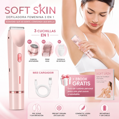 SoftSkin™️ Afeitadora 3 en 1 | Piel suave en solo 30 segundos + eBook GRATIS 🎁