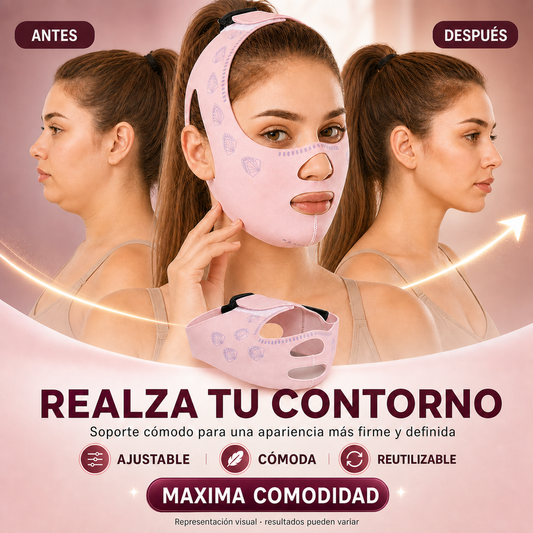 FACELIFT™ Compresión dual que define tu mandíbula y estiliza tu rostro. Cómoda, reutilizable + eBook de REGALO