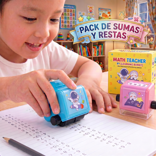 SELLO EN RODILLO GENIUSROLL™🧠 MATEMÁTICAS MÁS FÁCILES Y DIVERTIDAS PARA TUS HIJOS APRENDIENDO SUMAS Y RESTAS + EBOOK DE REGALO 🎁
