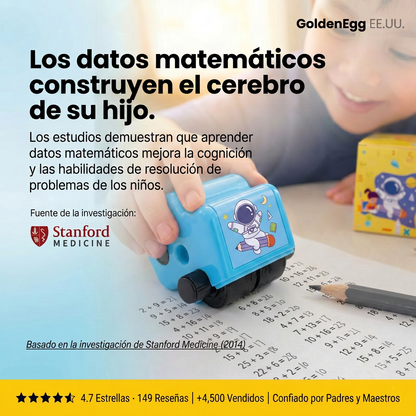 SELLO EN RODILLO GENIUSROLL™🧠 MATEMÁTICAS MÁS FÁCILES Y DIVERTIDAS PARA TUS HIJOS APRENDIENDO SUMAS Y RESTAS + EBOOK DE REGALO 🎁