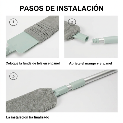 ARTCLEAN® plumero telescópico para polvo con paño DUST-PROOF™ de microfibra.