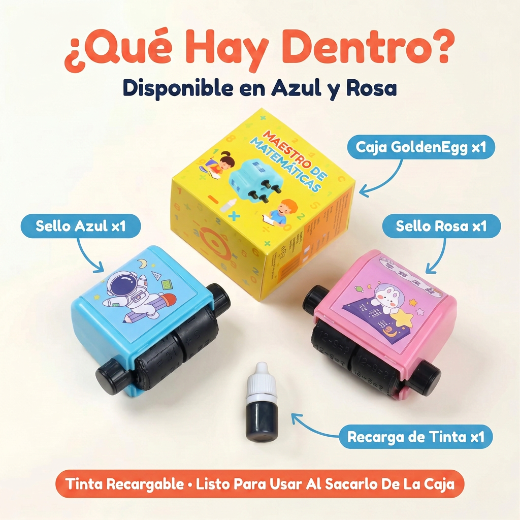 SELLO EN RODILLO GENIUSROLL™🧠 MATEMÁTICAS MÁS FÁCILES Y DIVERTIDAS PARA TUS HIJOS APRENDIENDO SUMAS Y RESTAS + EBOOK DE REGALO 🎁